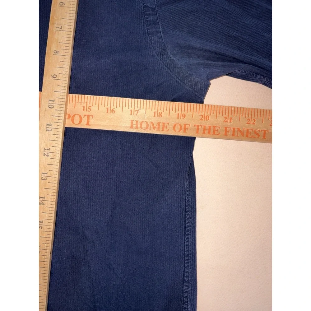 Polo Ralph Lauren Small Navy Blue Seersucker Button Down Long Sleeve Custom Fit